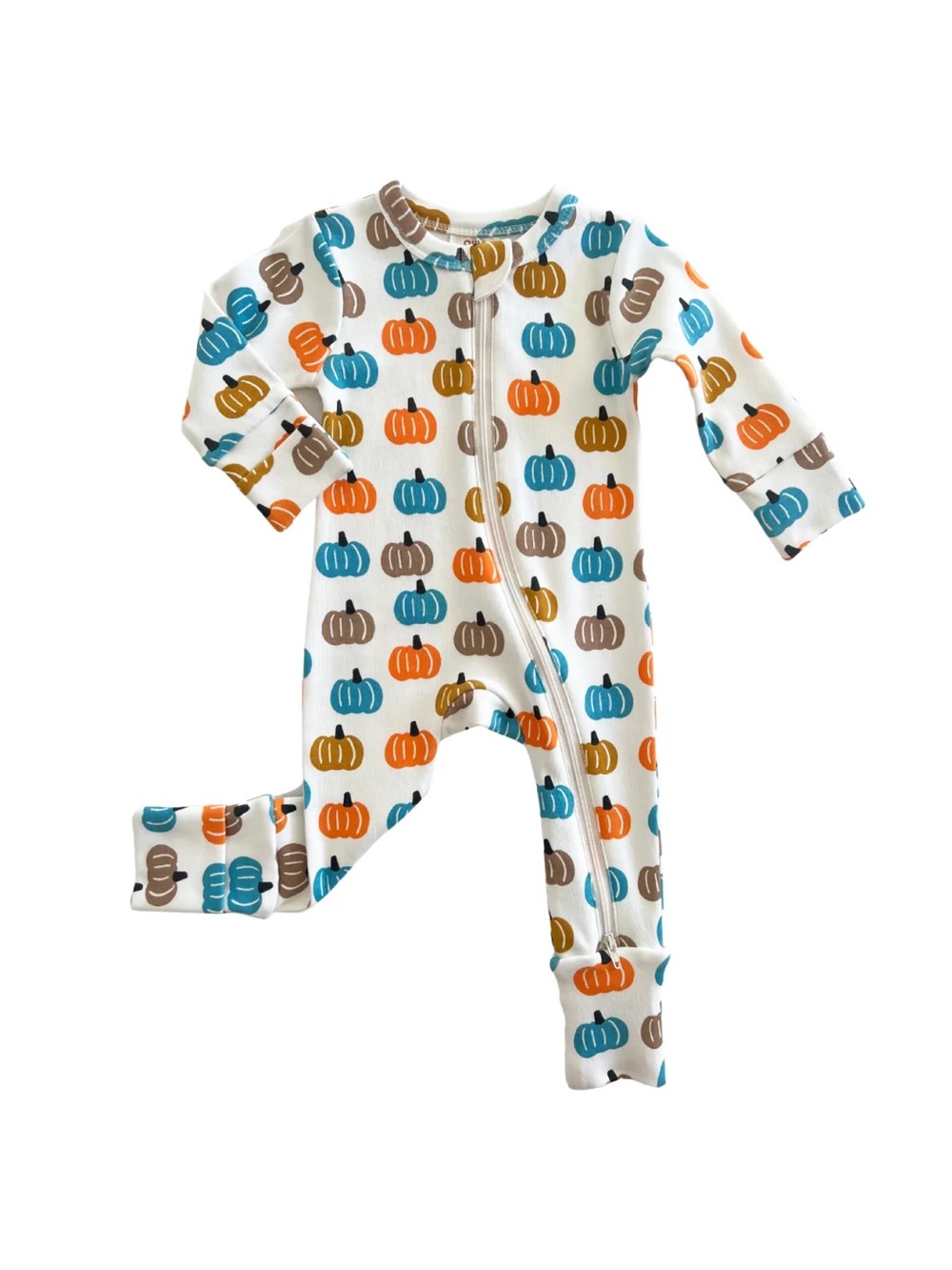 SIIX Pumpkin Patch Organic 2-Way Zip Footie Romper